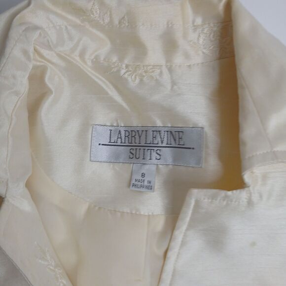 Larry Levine Embroidered Floral Midi Skirt Suit Women's Size 8-Lined-Back Slit - Picture 11 of 14